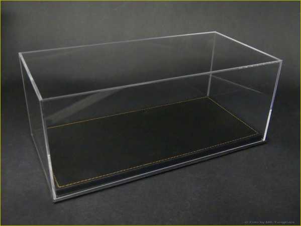 1:18 EDEL-LEDER-ACRYL VITRINE / SCHWARZ / STAUBDICHT